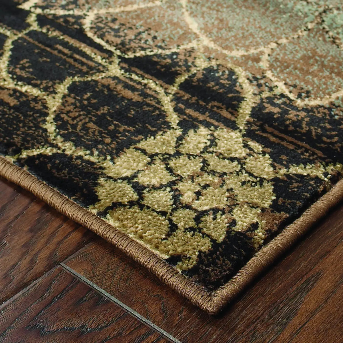 Oriental Weavers Sphinx Hudson 074a1 Brown / Beige Rugs - corner detail