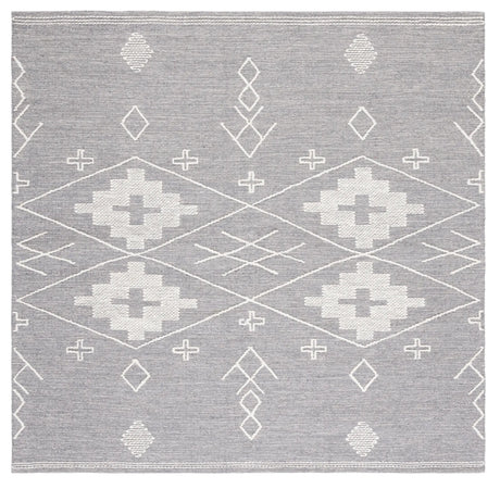 Safavieh Kilim 6'-0" x 6'-0" Rug in Grey / Ivory