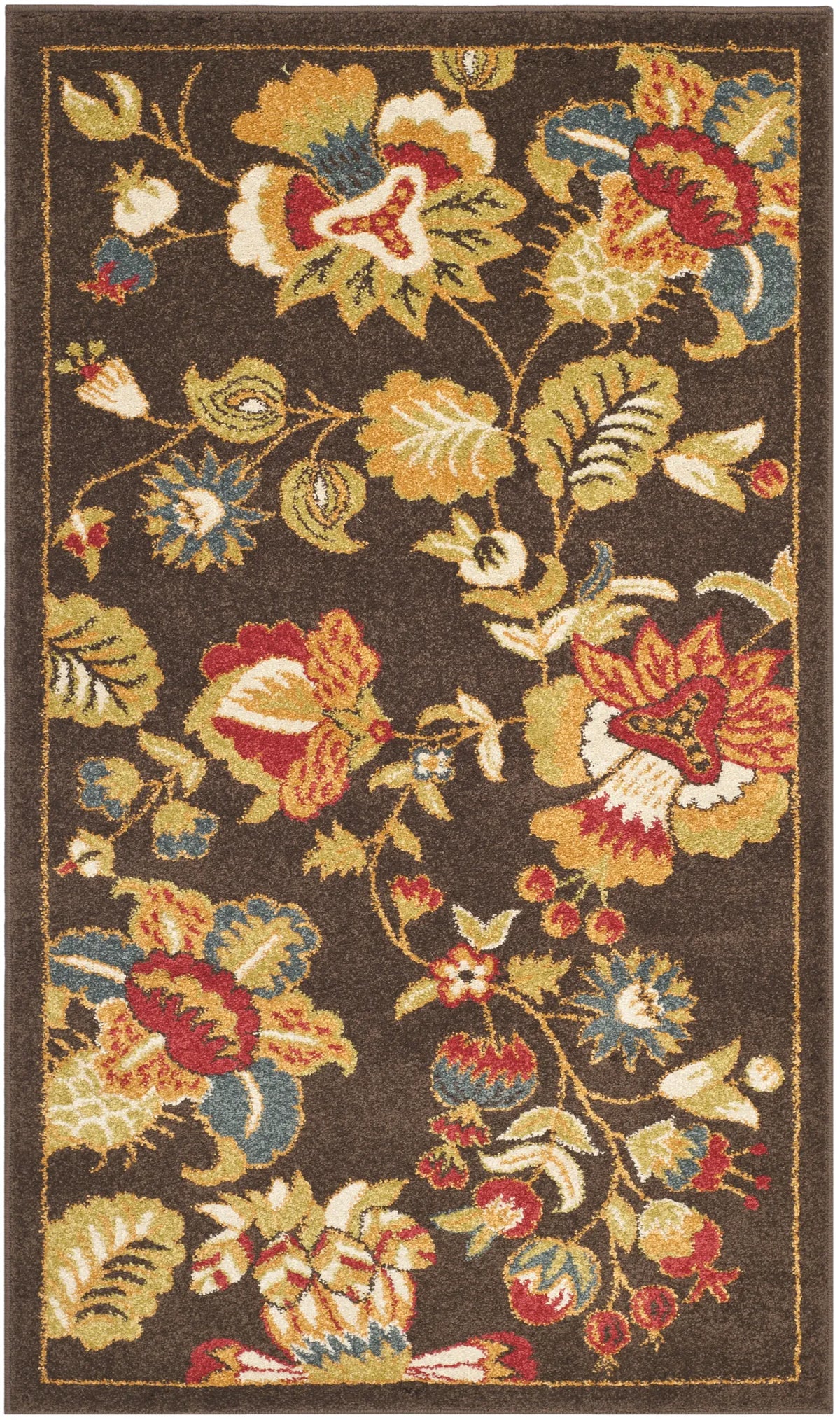 Safavieh Newbury 3'-0" x 5'-0" Rug in Brown / Green