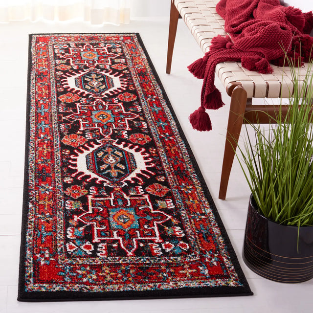 Safavieh Vintage Hamadan 2'-3" x 8'-0" Rug in Red / Black
