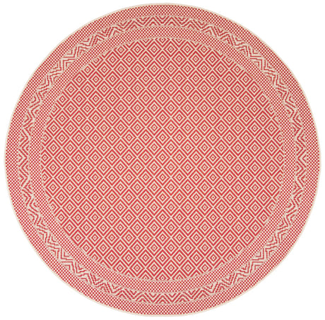 Safavieh Courtyard 6'-7" x 6'-7" Rug in Beige / Red
