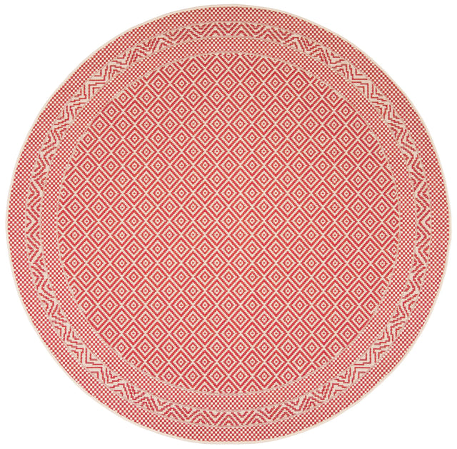 Safavieh Courtyard 6'-7" x 6'-7" Rug in Beige / Red