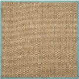 Safavieh Natural Fiber 6'-0" x 6'-0" Rug in Natural / Teal