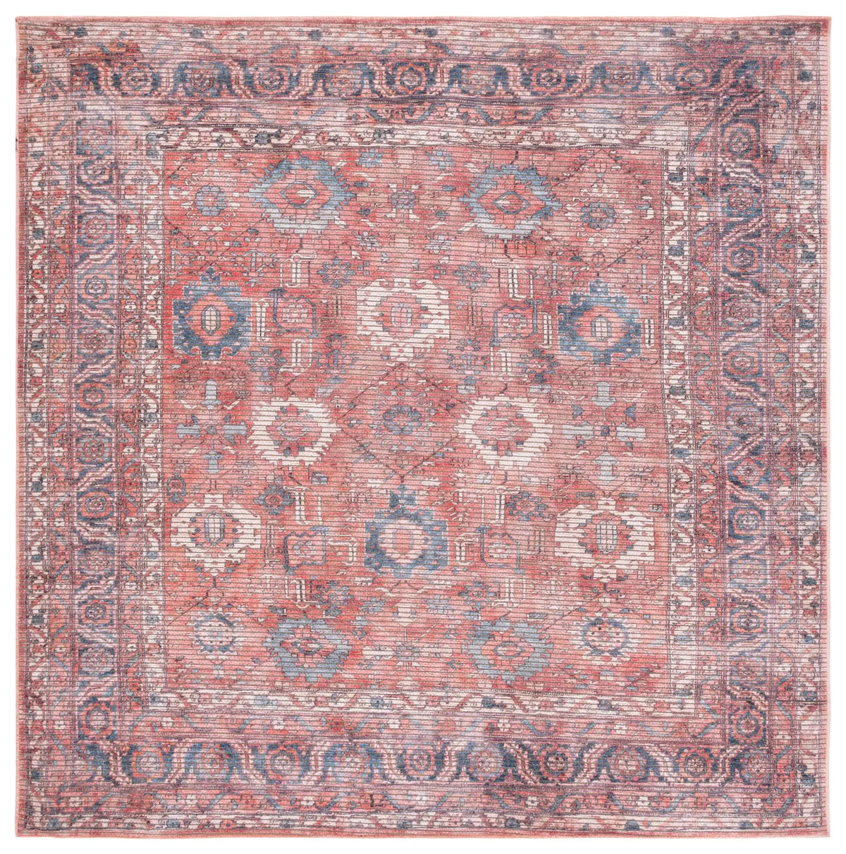 Safavieh Serapi 6'-7" x 6'-7" Rug in Rust / Blue
