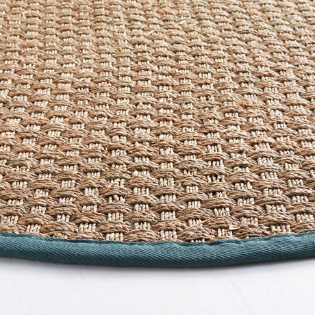 Safavieh Natural Fiber 6'-0" x 6'-0" Rug in Natural / Dusty Teal Blue