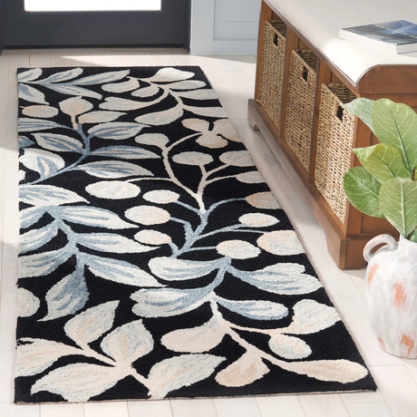 Safavieh Jardin 2'-3" x 8'-0" Rug in Black / Ivory