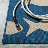 Safavieh Courtyard 6'-7" x 6'-7" Rug in Navy / Beige