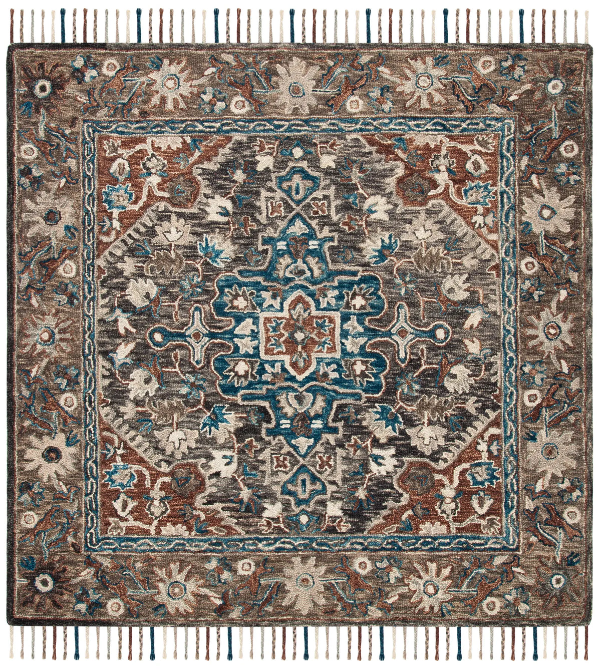 Safavieh Aspen 7'-0" x 7'-0" Rug in Charcoal / Light Brown