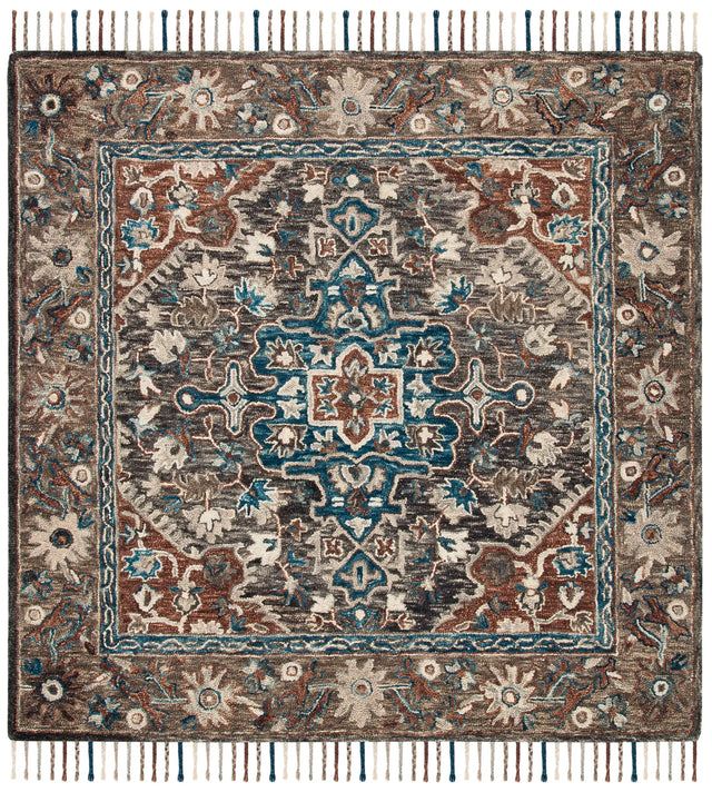 Safavieh Aspen 7'-0" x 7'-0" Rug in Charcoal / Light Brown