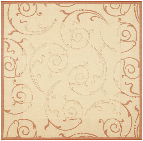 Safavieh Courtyard 6'-7" x 6'-7" Rug in Natural / Terra