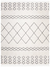 Safavieh Moroccan Fringe Shag 10'-0" x 14'-0" Rug in Ivory / Grey