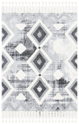 Safavieh Moroccan Tassel Shag 4'-0" x 6'-0" Rug in Grey / Ivory