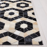 Safavieh Studio Leather 4'-0" x 6'-0" Rug in Black / Beige