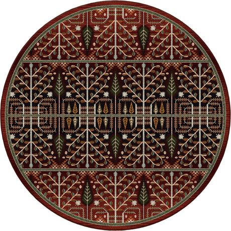 American Dakota Flourish Forest Garnet Rug