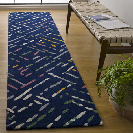Safavieh Metro 2'-3" x 9'-0" Rug in Navy / Pink