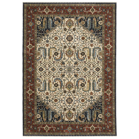 Oriental Weavers Sphinx Aberdeen 752W1 Ivory/ Red Rugs - main flat