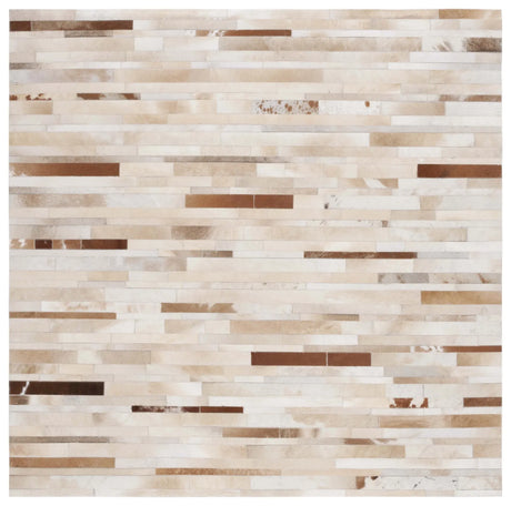 Safavieh Studio Leather 6'-0" x 6'-0" Rug in Tan / Ivory