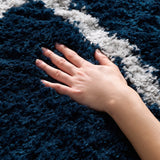 Safavieh August Shag 500 4'-5" x 6'-5" Rug in Navy / Ivory