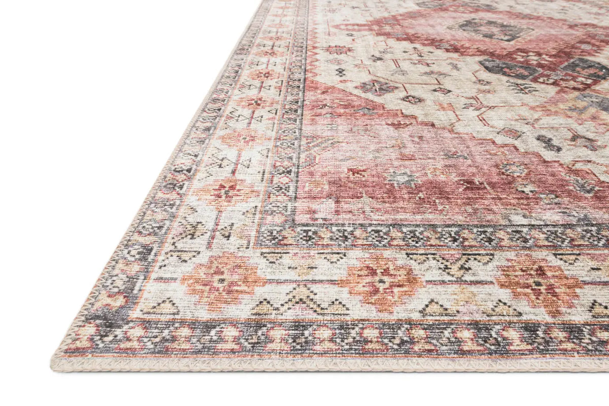 Loloi Skye Sky-02 Ivory/Berry Rugs - rug corner