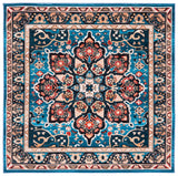 Safavieh Riviera 6'-7" x 6'-7" Rug in Blue / Black
