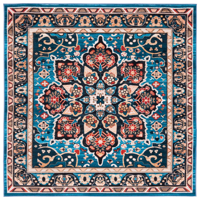 Safavieh Riviera 6'-7" x 6'-7" Rug in Blue / Black