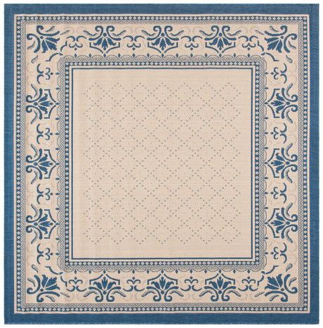 Safavieh Courtyard 6'-7" x 6'-7" Rug in Natural / Blue