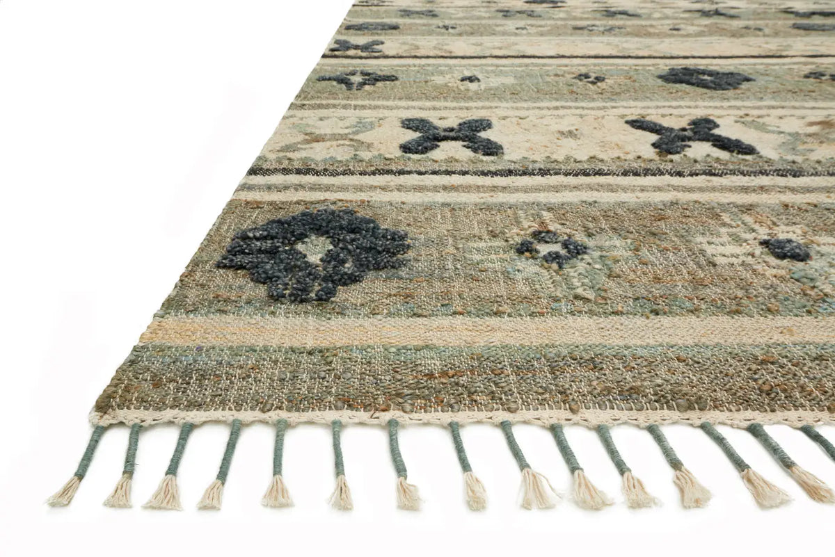 Loloi Owen Ow-01 Aqua / Ink Rugs - rug corner