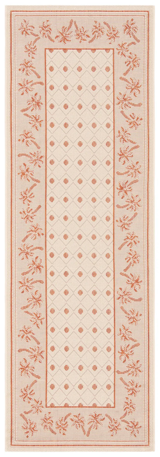 Safavieh Courtyard 2'-3" x 6'-7" Rug in Ivory / Rust