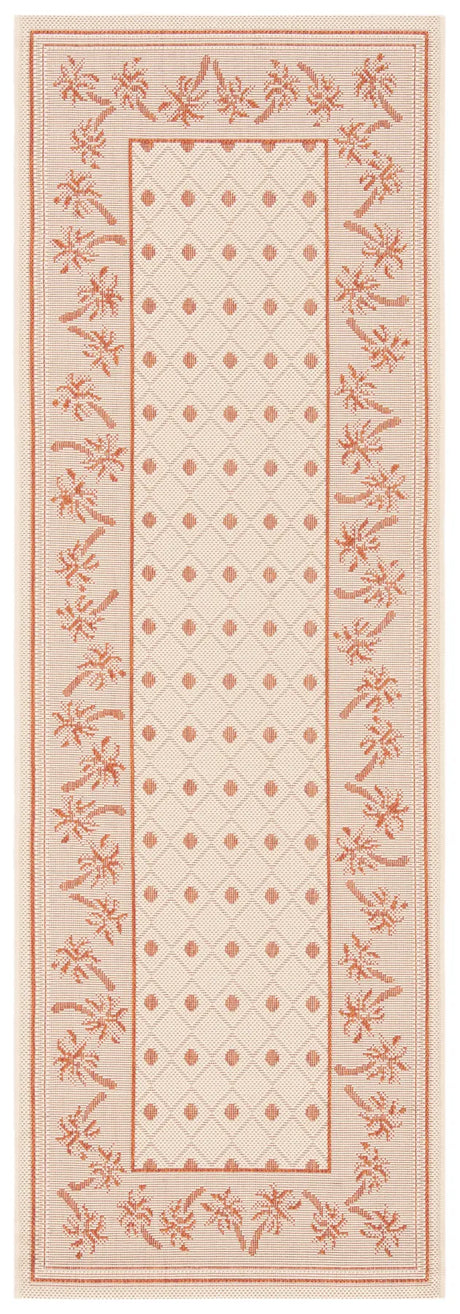 Safavieh Courtyard 2'-3" x 6'-7" Rug in Ivory / Rust