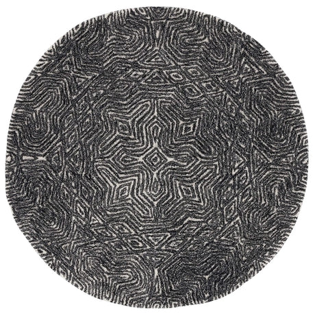 Safavieh Micro-Loop 5'-0" x 5'-0" Rug in Ivory / Black