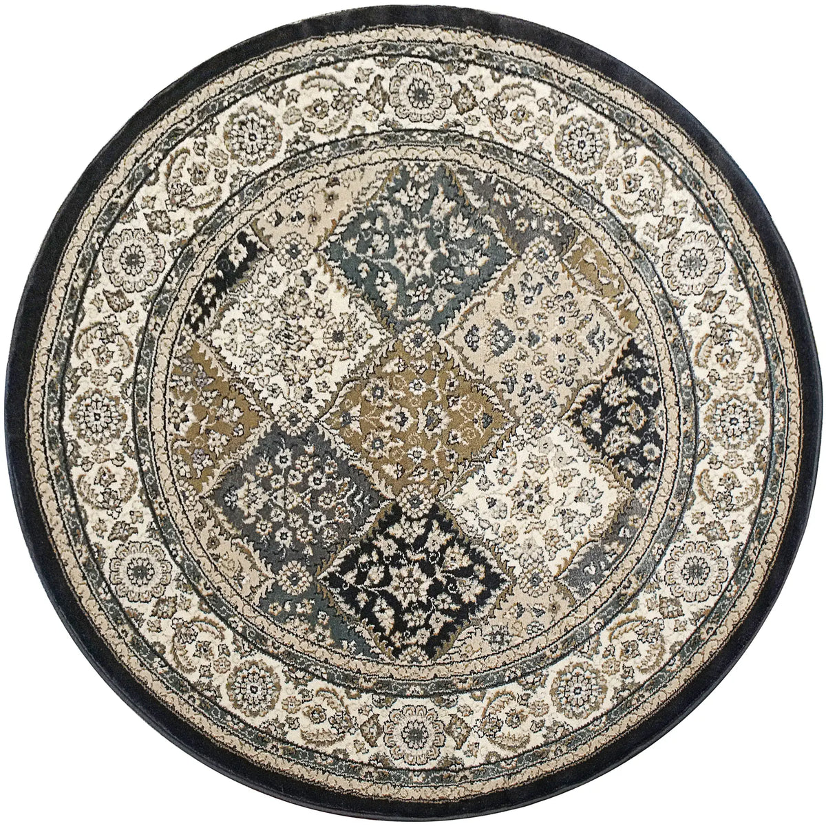 Dynamic Rugs Yazd 8471 Grey / Ivory Rugs - Round