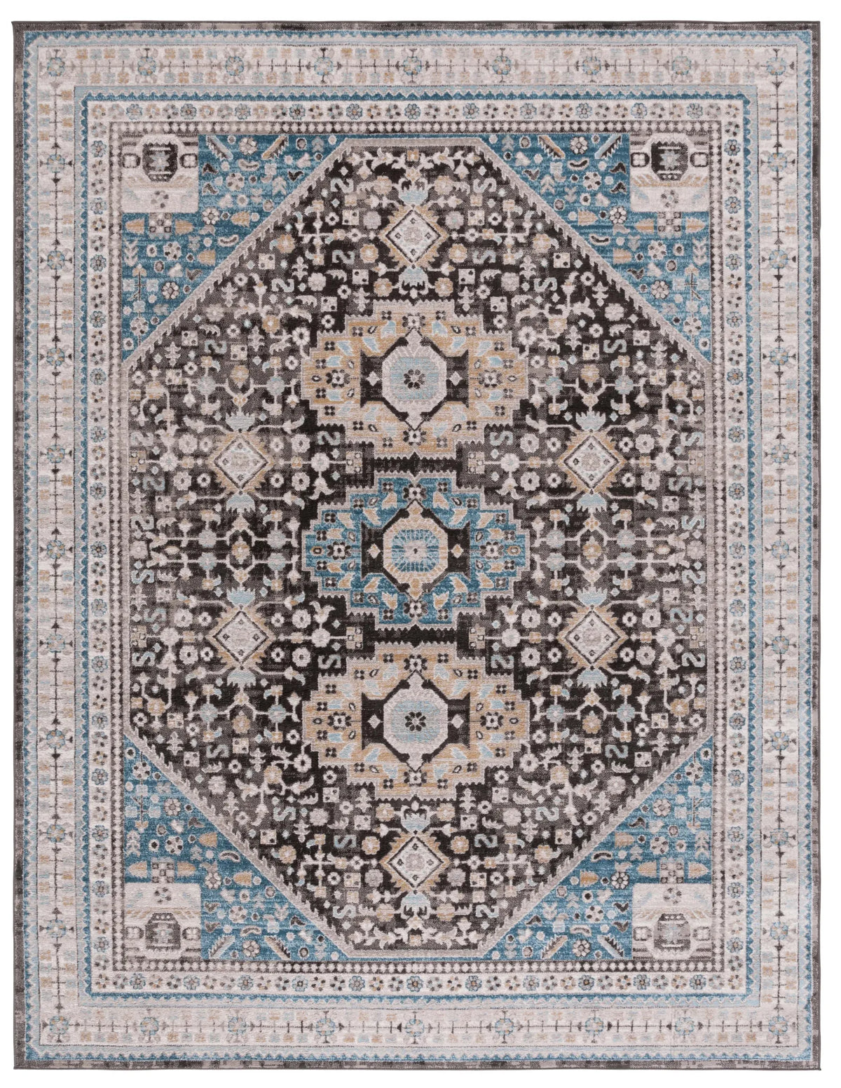 Safavieh Cornelia 200 8'-0" x 10'-0" Rug in Blue / Charcoal