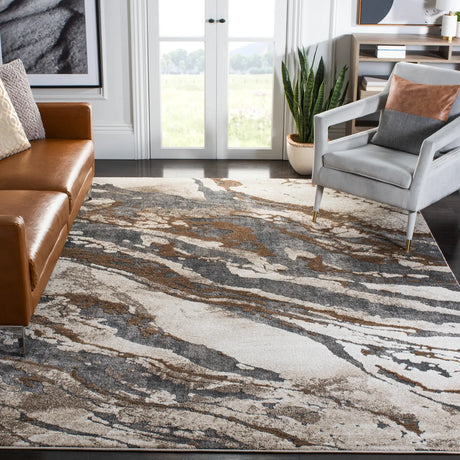 Safavieh Pacific 10'-0" x 14'-0" Rug in Dark Grey / Beige