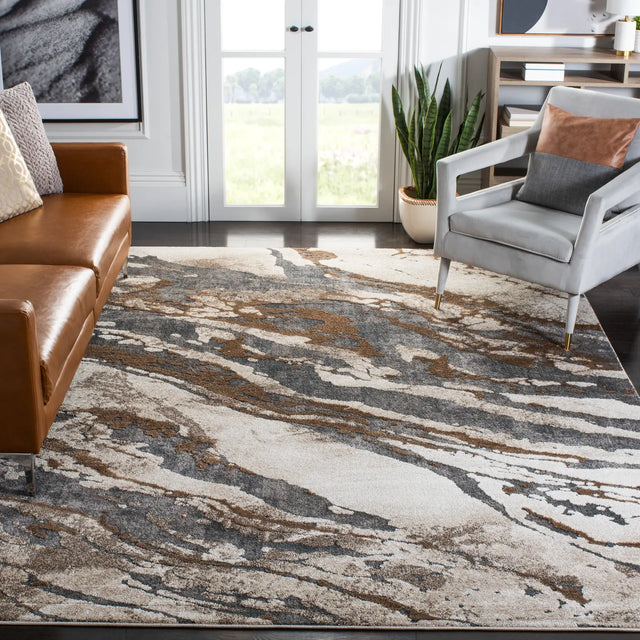 Safavieh Pacific 10'-0" x 14'-0" Rug in Dark Grey / Beige