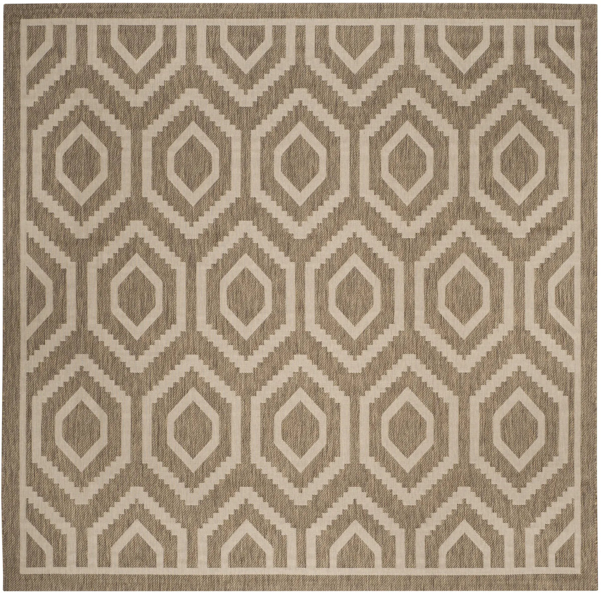 Safavieh Courtyard 7'-10" x 7'-10" Rug in Brown / Bone