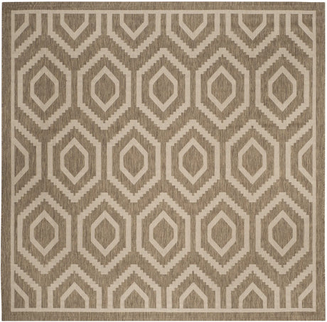 Safavieh Courtyard 7'-10" x 7'-10" Rug in Brown / Bone