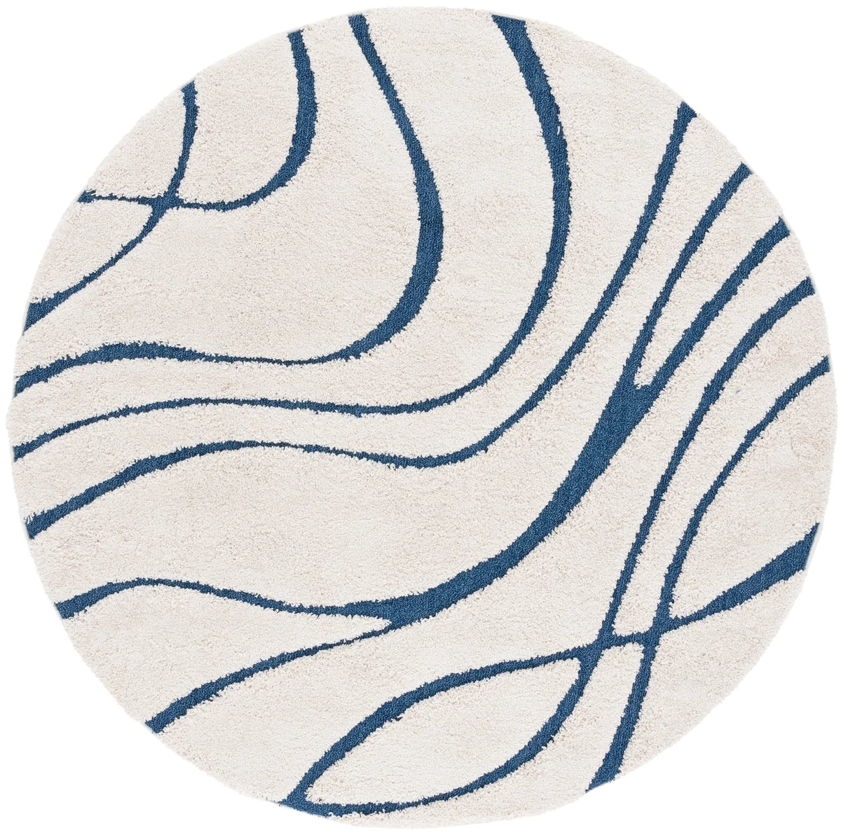 Safavieh Florida Shag 10'-0" x 10'-0" Rug in Cream / Blue