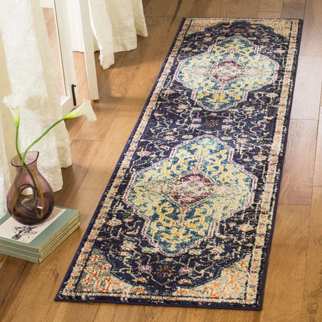 Safavieh Monaco 2'-2" x 12'-0" Rug in Black / Blue
