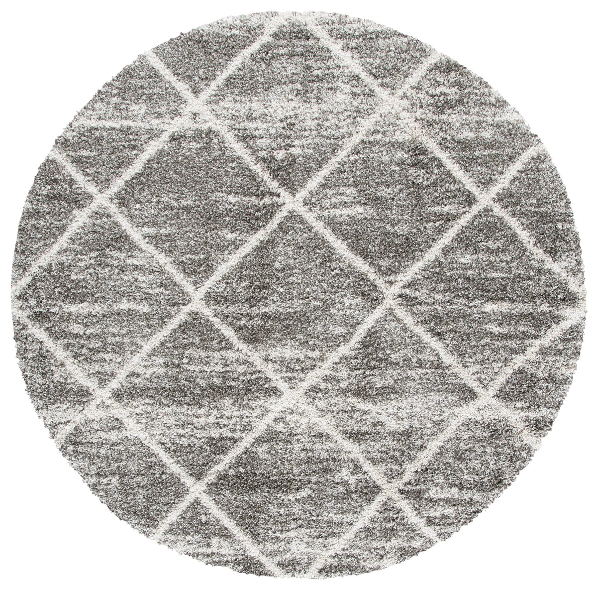 Safavieh Hudson Shag 5'-3" x 5'-3" Rug in Distressed Grey / Ivory