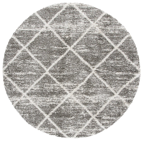 Safavieh Hudson Shag 5'-3" x 5'-3" Rug in Distressed Grey / Ivory