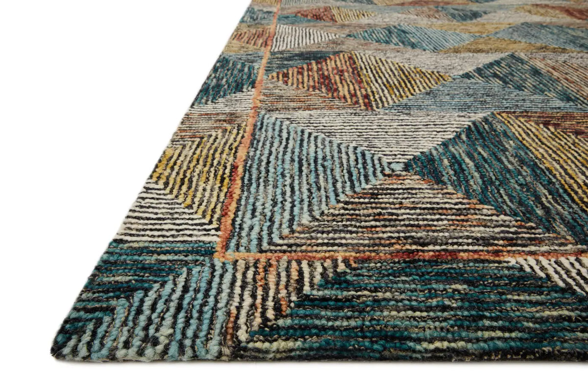 Loloi Spectrum Spe-01 Lagoon/Spice Rugs - rug corner