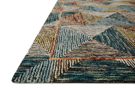 Loloi Spectrum Spe-01 Lagoon/Spice Rugs - rug corner