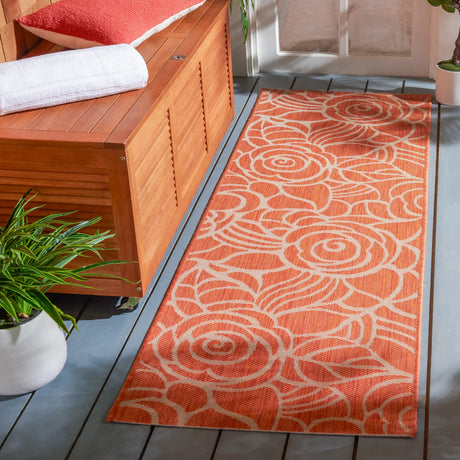 Safavieh Courtyard 2'-3" x 6'-7" Rug in Rust / Sand