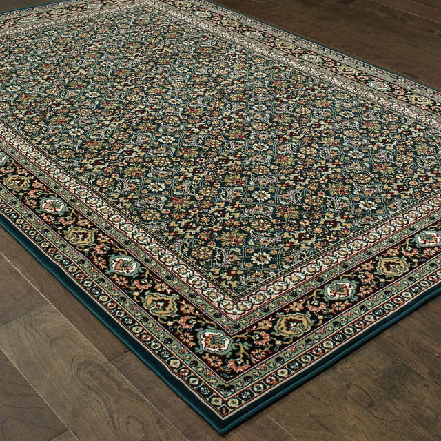 Oriental Weavers Sphinx Kashan 180L1 Navy / Multi Rugs - angle detail