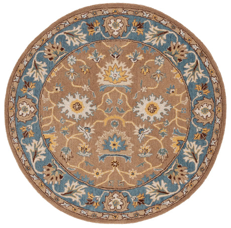 Safavieh Heritage 6'-0" x 6'-0" Rug in Camel / Blue