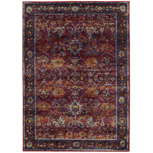Oriental Weavers Sphinx Andorra 7153A Red/Purple Rugs - main flat