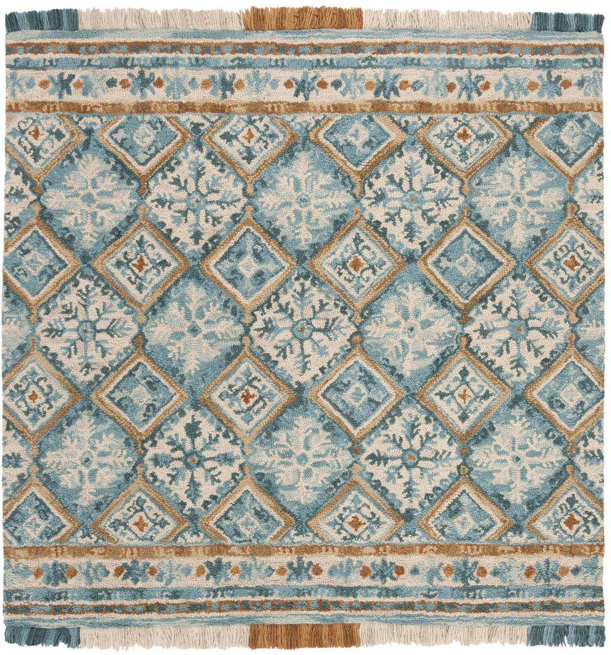 Safavieh Blossom 6'-0" x 6'-0" Rug in Ivory / Teal