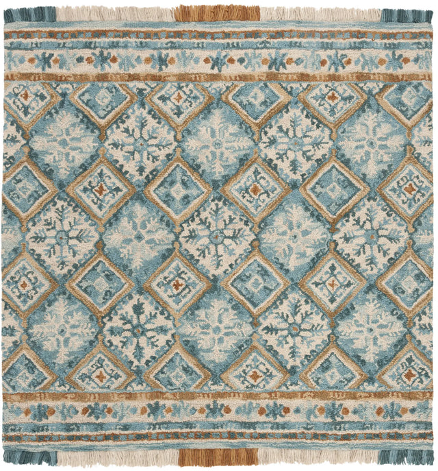 Safavieh Blossom 6'-0" x 6'-0" Rug in Ivory / Teal