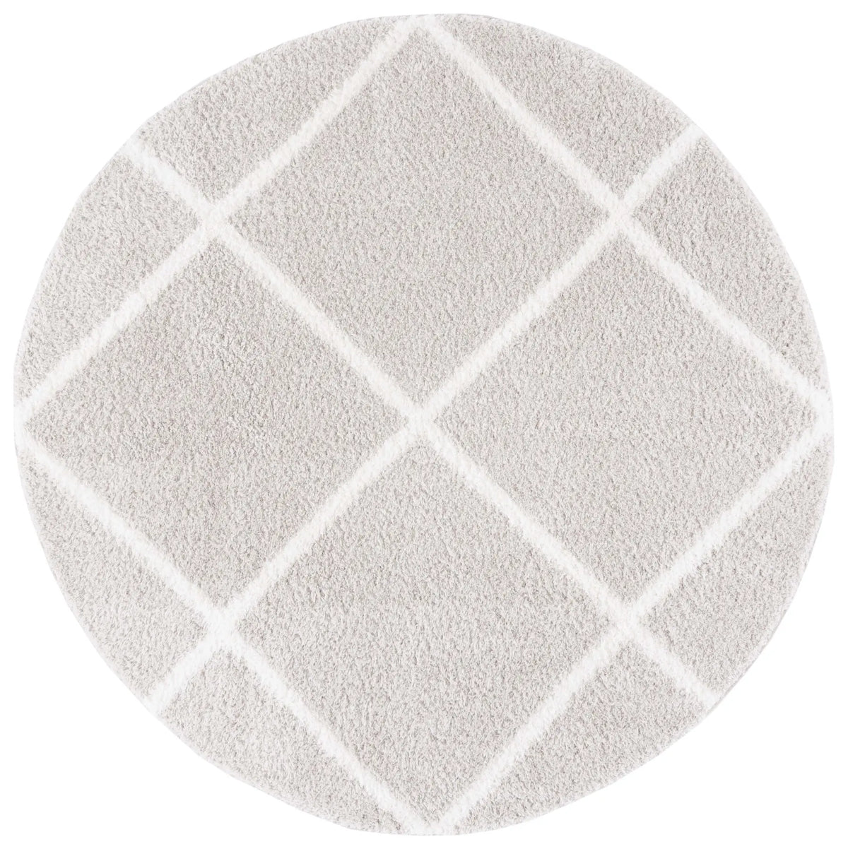 Safavieh Tahoe Shag 6'-7" x 6'-7" Rug in Silver / White