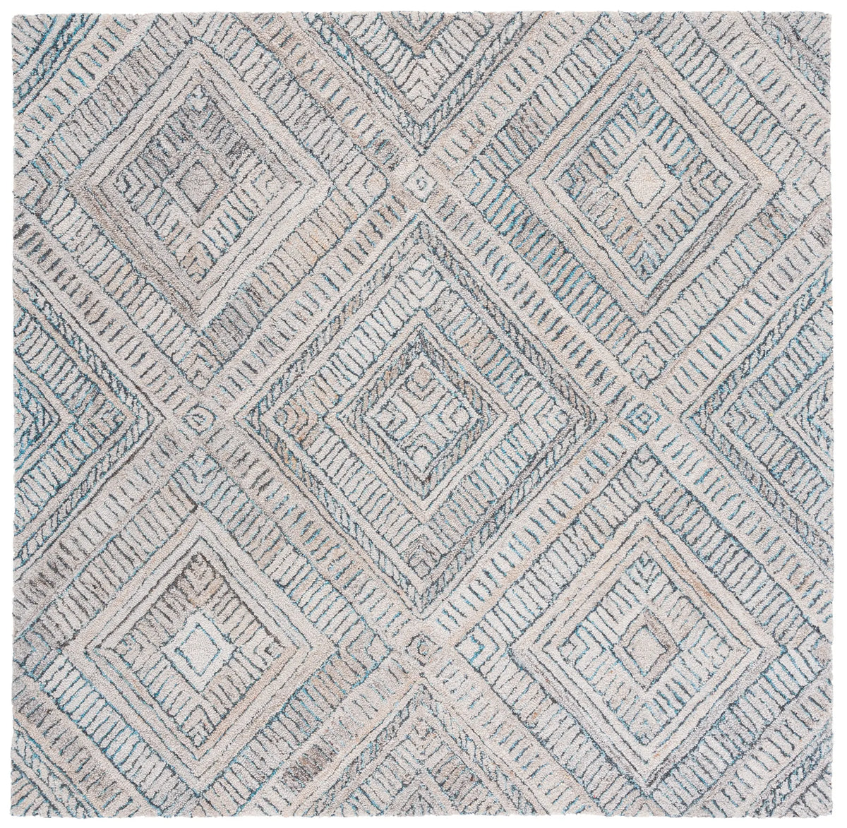 Safavieh Marquee 6'-0" x 6'-0" Rug in Turquoise / Beige